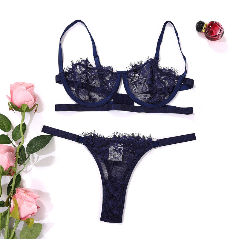 Women's Lace Underwear Sexy Perspective Fun Set 5936